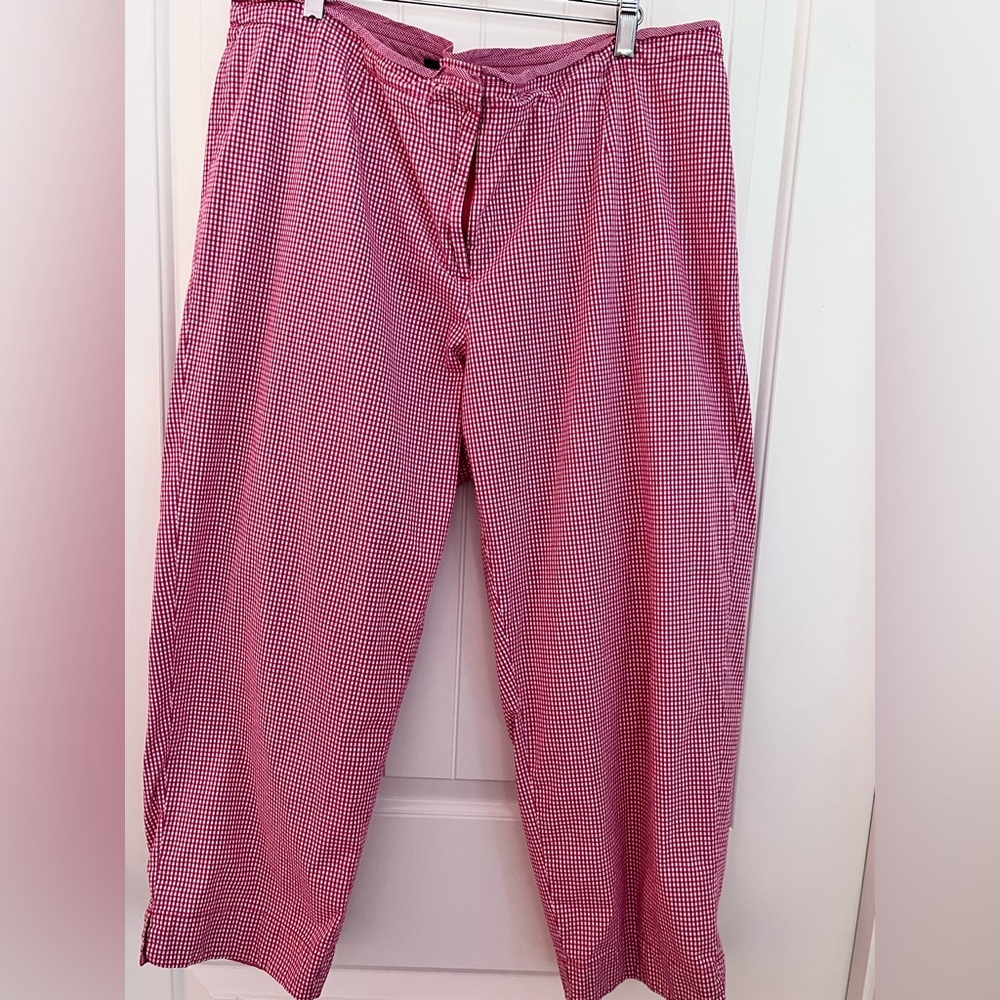 Talbots Classic Stretch Pink & White Gingham Dress Pants